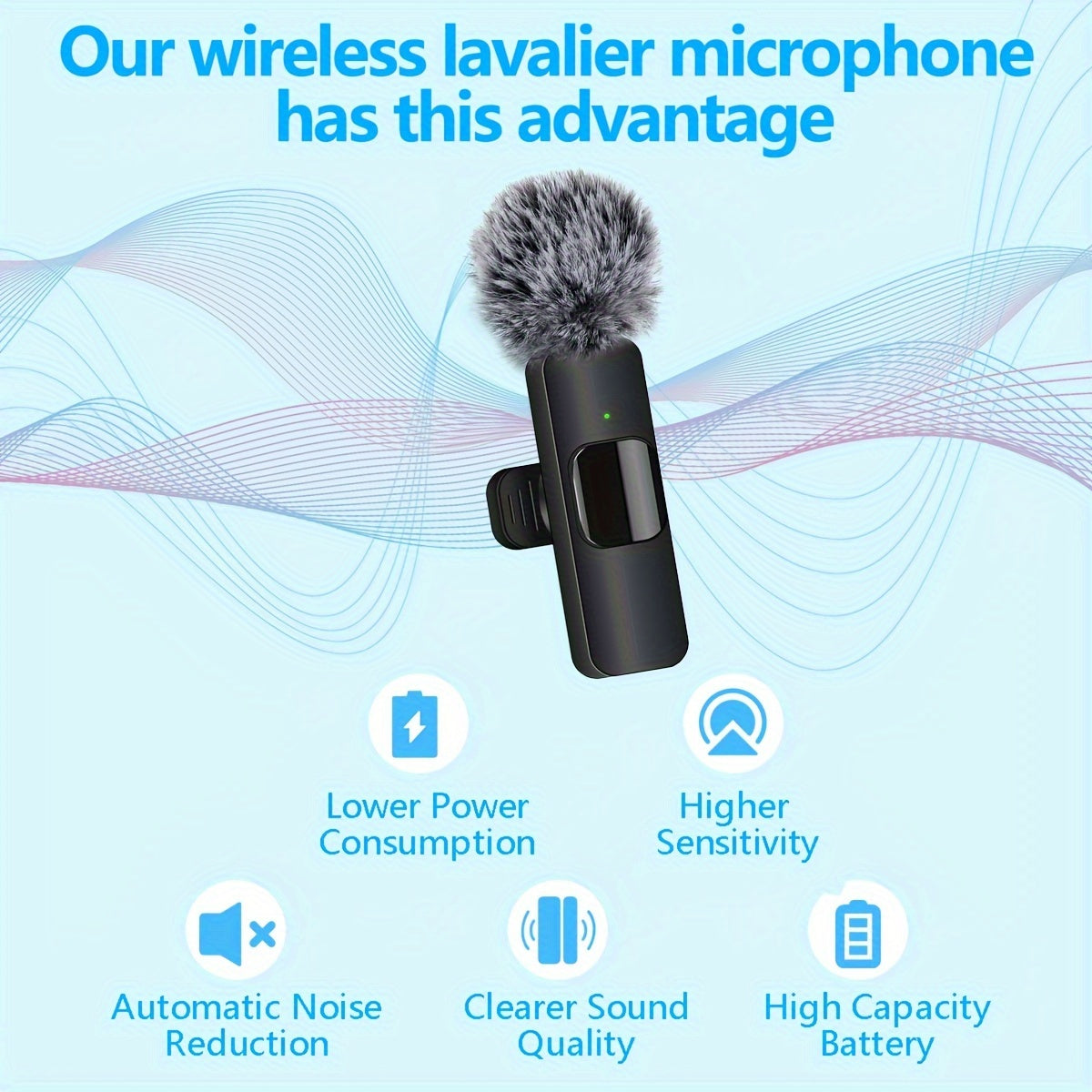 Plug & Play Wireless Lavalier Microphone - USB-C Clip-On for iPhone, for iPad, for Android | Rechargeable Battery, Ideal for Recording, Live Streaming & Interviews