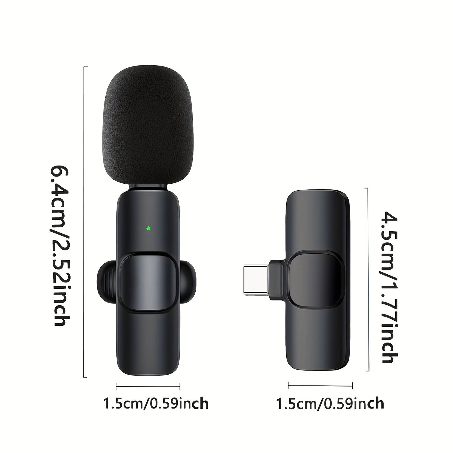 Professional Wireless Lavalier Microphone For Smart Phones Laptops Wireless Omnidirectional Condenser Recording Microphone For Interviews Video Podcasts Vlogs