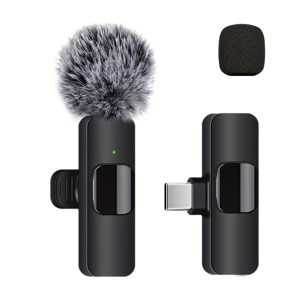 Plug & Play Wireless Lavalier Microphone - USB-C Clip-On for iPhone, for iPad, for Android | Rechargeable Battery, Ideal for Recording, Live Streaming & Interviews