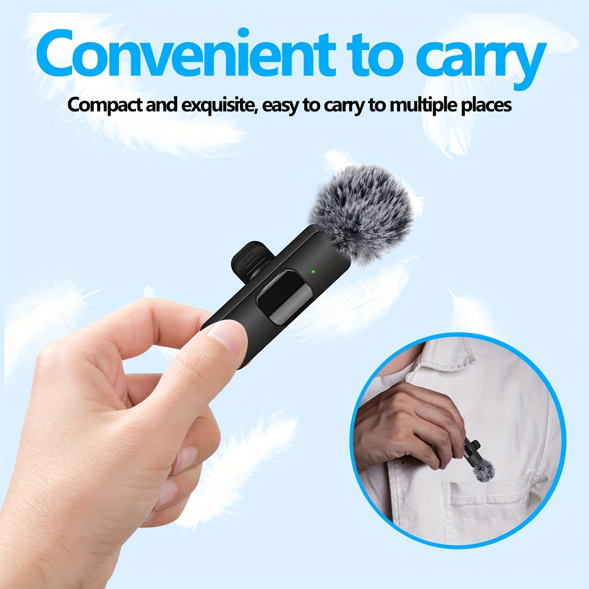 Plug & Play Wireless Lavalier Microphone - USB-C Clip-On for iPhone, for iPad, for Android | Rechargeable Battery, Ideal for Recording, Live Streaming & Interviews