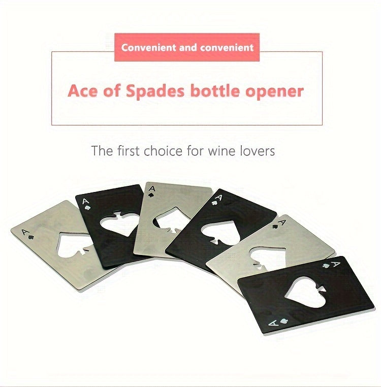 Ace Of Spades Bottle Opener, Credit Card Style Bottle Opener