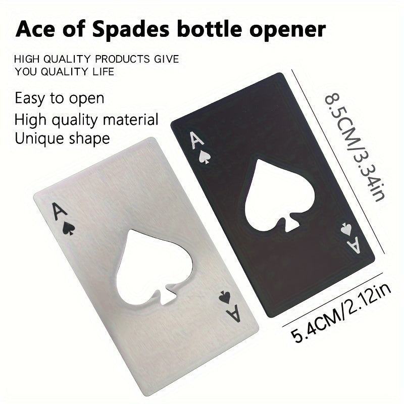 Ace Of Spades Bottle Opener, Credit Card Style Bottle Opener